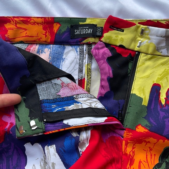 Kate Spade Saturday Abstract Colour Splatter Tapered Leg Pants Size 10 - Picture 16 of 16